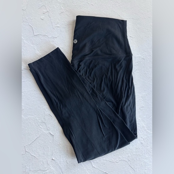 Black Lululemon Align Ribbed High-Rise Pant 25” - Picture 3 of 4